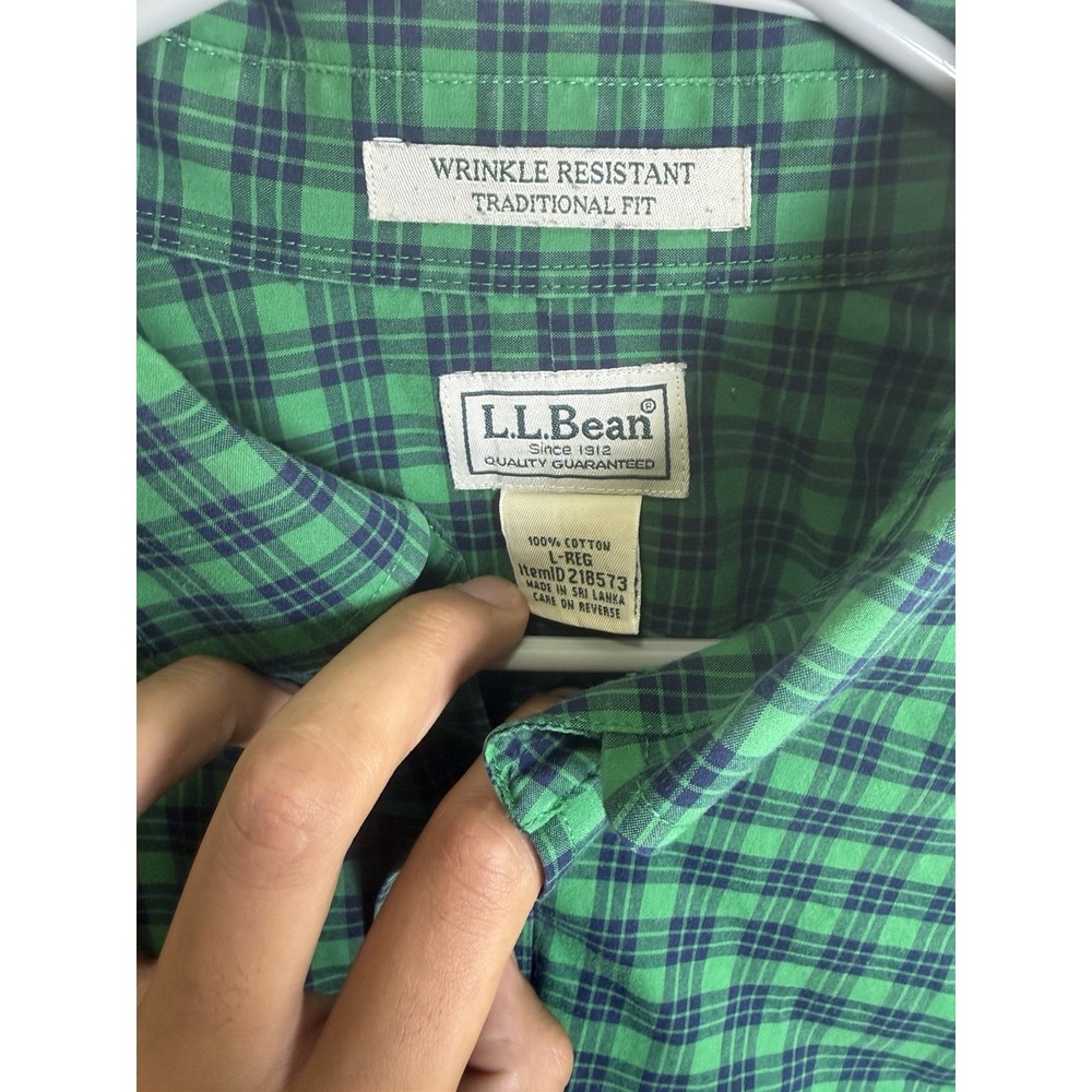 L.L. Bean Men's Shirt Long Sleeve Plaid Button-Down Size L Bundle of 2 - Picture 12 of 15